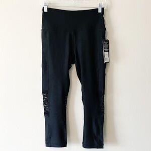 90 Degree by Reflex Crop Leggings Black Mesh Small